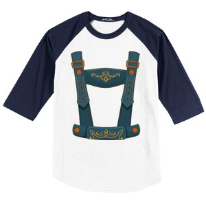 Funny Oktoberfest Lederhosen Costume Baseball Sleeve Shirt