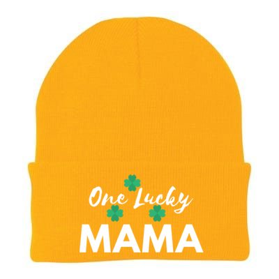 Funny One Lucky Mama St Patricks Day Mom Gift Meaningful Gift Knit Cap Winter Beanie