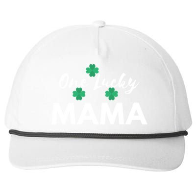 Funny One Lucky Mama St Patricks Day Mom Gift Meaningful Gift Snapback Five-Panel Rope Hat