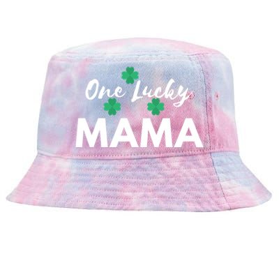 Funny One Lucky Mama St Patricks Day Mom Gift Meaningful Gift Tie-Dyed Bucket Hat