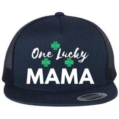 Funny One Lucky Mama St Patricks Day Mom Gift Meaningful Gift Flat Bill Trucker Hat