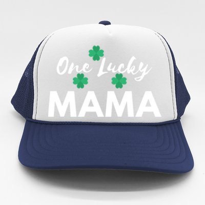 Funny One Lucky Mama St Patricks Day Mom Gift Meaningful Gift Trucker Hat