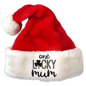 Funny One Lucky Mum St Patricks Day Gift Gift Premium Christmas Santa Hat