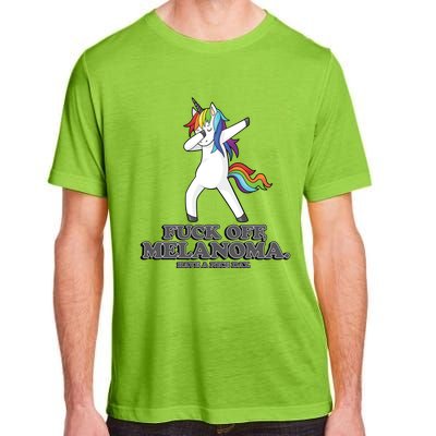 Fuck Off Melanoma Funny Cancer Survivor Quote Unicorn Meaningful Gift Adult ChromaSoft Performance T-Shirt