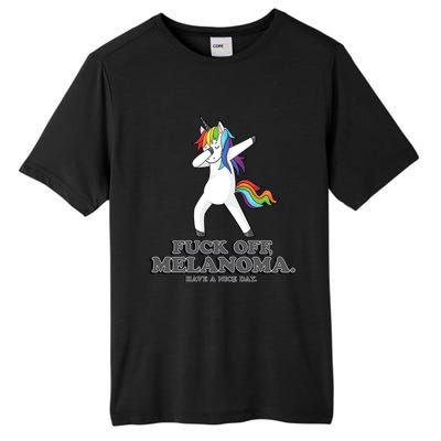 Fuck Off Melanoma Funny Cancer Survivor Quote Unicorn Meaningful Gift Tall Fusion ChromaSoft Performance T-Shirt