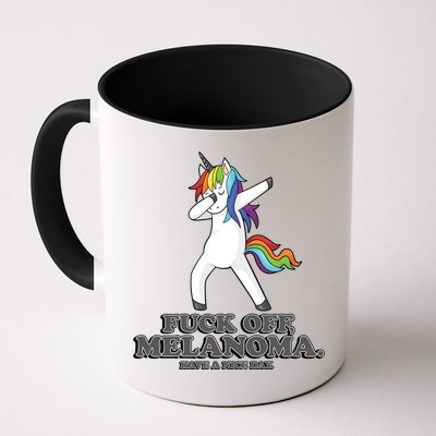 Fuck Off Melanoma Funny Cancer Survivor Quote Unicorn Meaningful Gift Mug