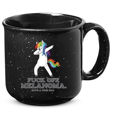 Fuck Off Melanoma Funny Cancer Survivor Quote Unicorn Meaningful Gift 15oz Campfire Ceramic Mug