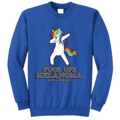 Fuck Off Melanoma Funny Cancer Survivor Quote Unicorn Meaningful Gift Sweatshirt