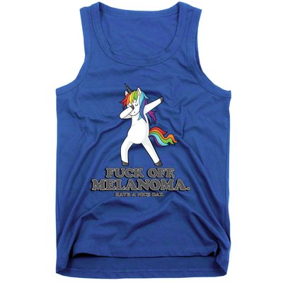 Fuck Off Melanoma Funny Cancer Survivor Quote Unicorn Meaningful Gift Tank Top