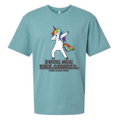 Fuck Off Melanoma Funny Cancer Survivor Quote Unicorn Meaningful Gift Sueded Cloud Jersey T-Shirt