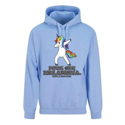 Fuck Off Melanoma Funny Cancer Survivor Quote Unicorn Meaningful Gift Unisex Surf Hoodie