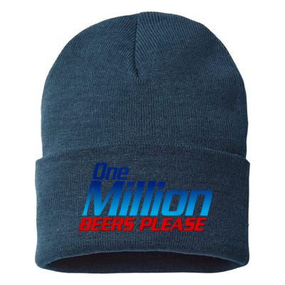 Funny One Million Beers Please Beer Enthusiast Drinking Sustainable Knit Beanie