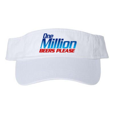 Funny One Million Beers Please Beer Enthusiast Drinking Valucap Bio-Washed Visor