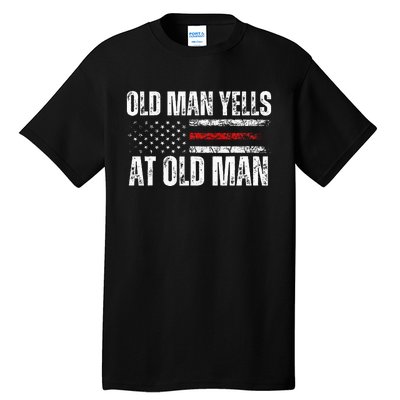 Funny Old Man Yells At Old Man Biden Trump Debates 2024 Tall T-Shirt