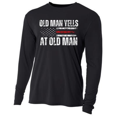 Funny Old Man Yells At Old Man Biden Trump Debates 2024 Cooling Performance Long Sleeve Crew