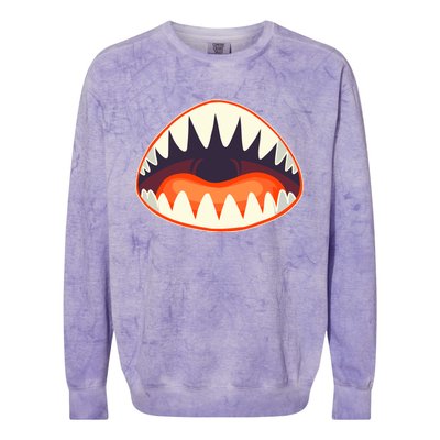 Funny Open Mouth Shark Attack Colorblast Crewneck Sweatshirt