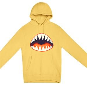 Funny Open Mouth Shark Attack Premium Pullover Hoodie