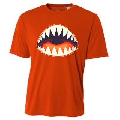 Funny Open Mouth Shark Attack Cooling Performance Crew T-Shirt