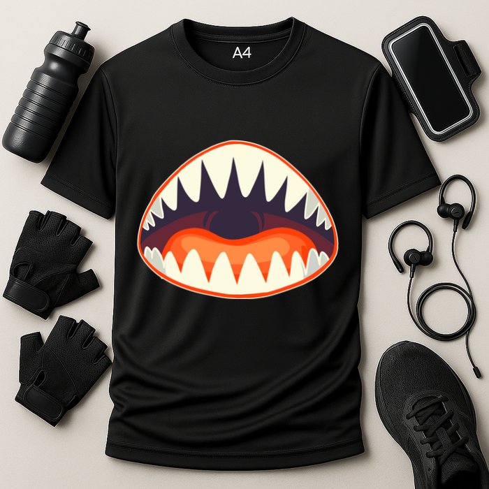 Funny Open Mouth Shark Attack Performance Shirt