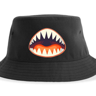 Funny Open Mouth Shark Attack Sustainable Bucket Hat