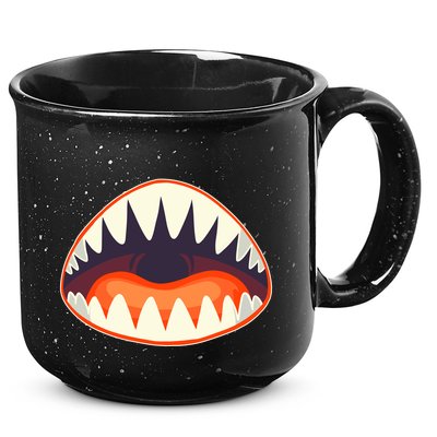 Funny Open Mouth Shark Attack 15oz Campfire Ceramic Mug