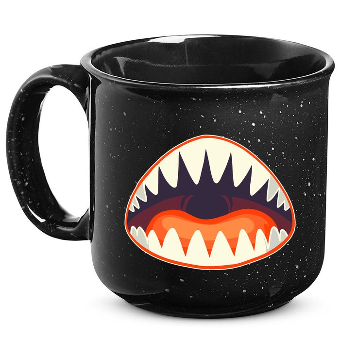 Funny Open Mouth Shark Attack 15oz Campfire Ceramic Mug