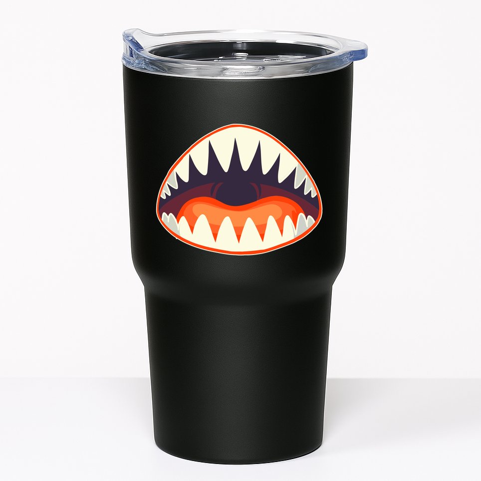 Funny Open Mouth Shark Attack Tumbler