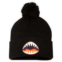 Funny Open Mouth Shark Attack Pom Pom 12in Knit Beanie