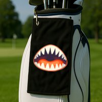 Funny Open Mouth Shark Attack Golf Towel