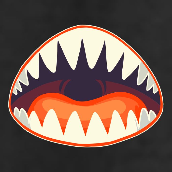 Funny Open Mouth Shark Attack Golf Towel