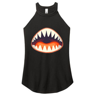 Funny Open Mouth Shark Attack Women's Perfect Tri Rocker Tank