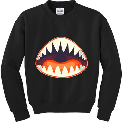 Funny Open Mouth Shark Attack Kids Sweatshirt