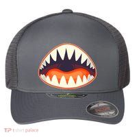 Funny Open Mouth Shark Attack Flexfit Unipanel Trucker Cap