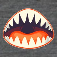 Funny Open Mouth Shark Attack Button