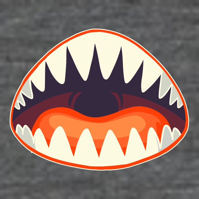 Funny Open Mouth Shark Attack Button