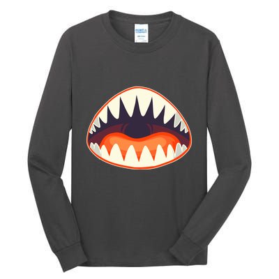 Funny Open Mouth Shark Attack Tall Long Sleeve T-Shirt