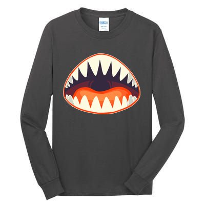 Funny Open Mouth Shark Attack Tall Long Sleeve T-Shirt