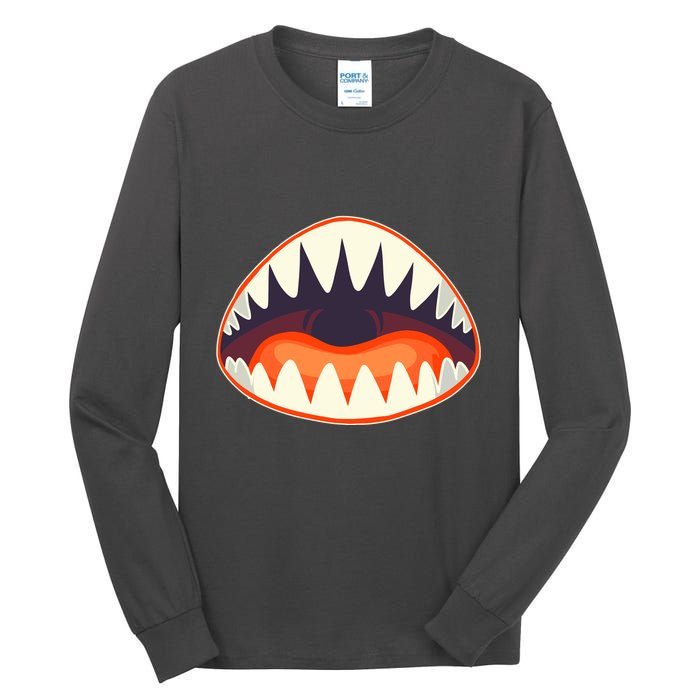 Funny Open Mouth Shark Attack Tall Long Sleeve T-Shirt