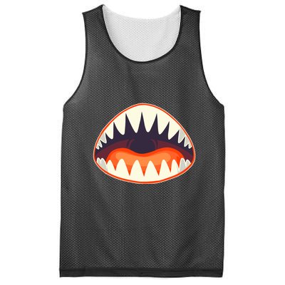 Funny Open Mouth Shark Attack Mesh Reversible Basketball Jersey Tank