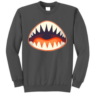 Funny Open Mouth Shark Attack Tall Sweatshirt