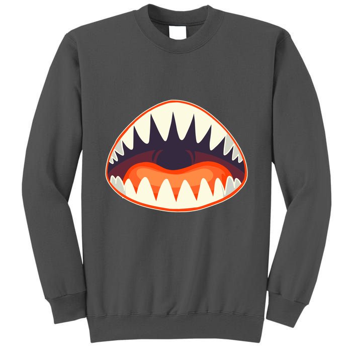 Funny Open Mouth Shark Attack Tall Sweatshirt