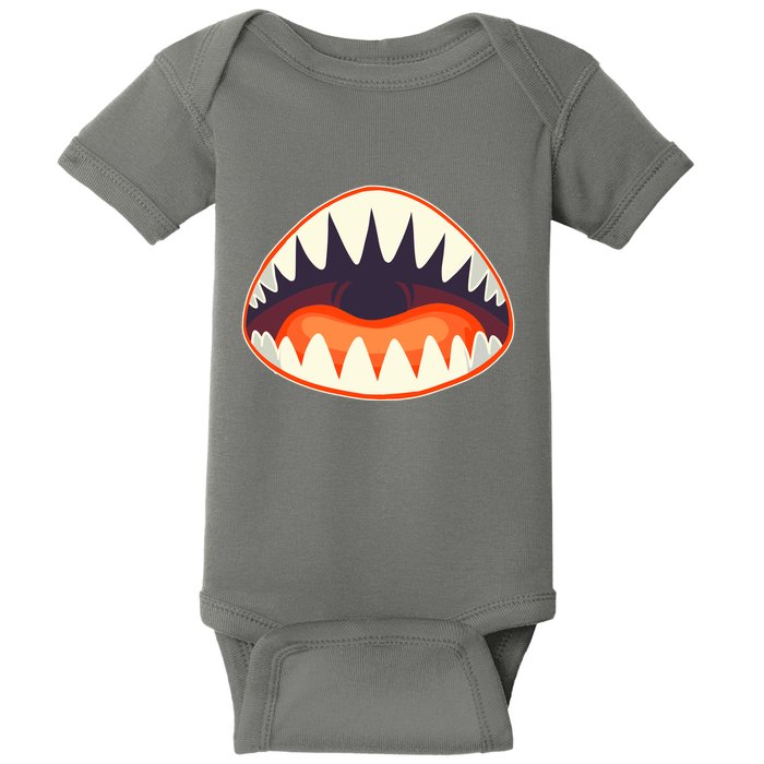 Funny Open Mouth Shark Attack Baby Bodysuit