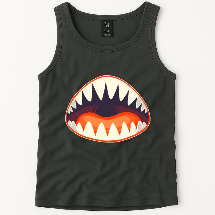 Funny Open Mouth Shark Attack Tank Top