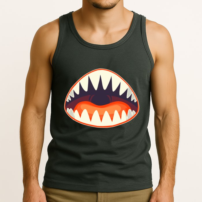 Funny Open Mouth Shark Attack Tank Top