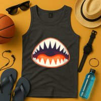 Funny Open Mouth Shark Attack Tank Top