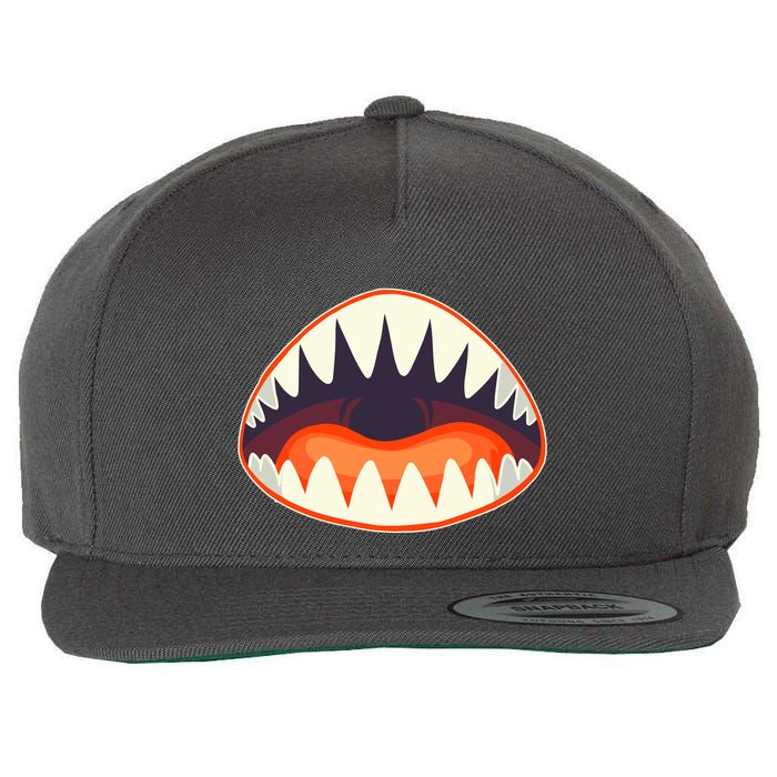 Funny Open Mouth Shark Attack Wool Snapback Cap