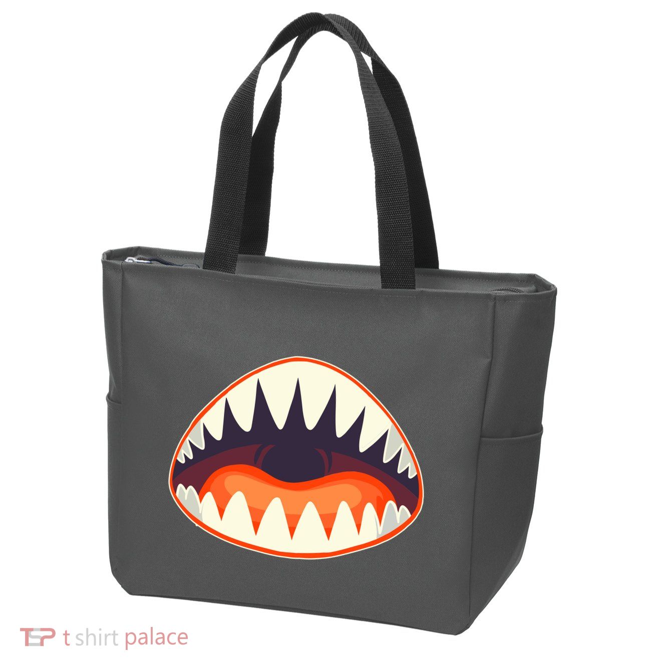 Funny Open Mouth Shark Attack Zip Tote Bag