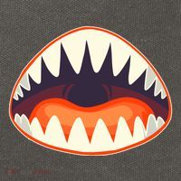 Funny Open Mouth Shark Attack Cotton Canvas Backpack