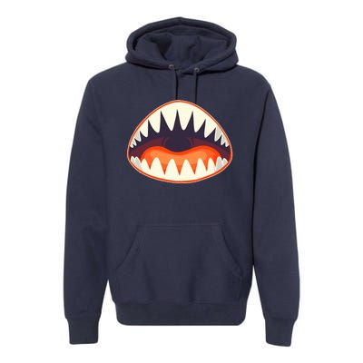 Funny Open Mouth Shark Attack Premium Hoodie