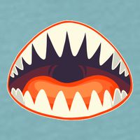 Funny Open Mouth Shark Attack Sueded Cloud Jersey T-Shirt